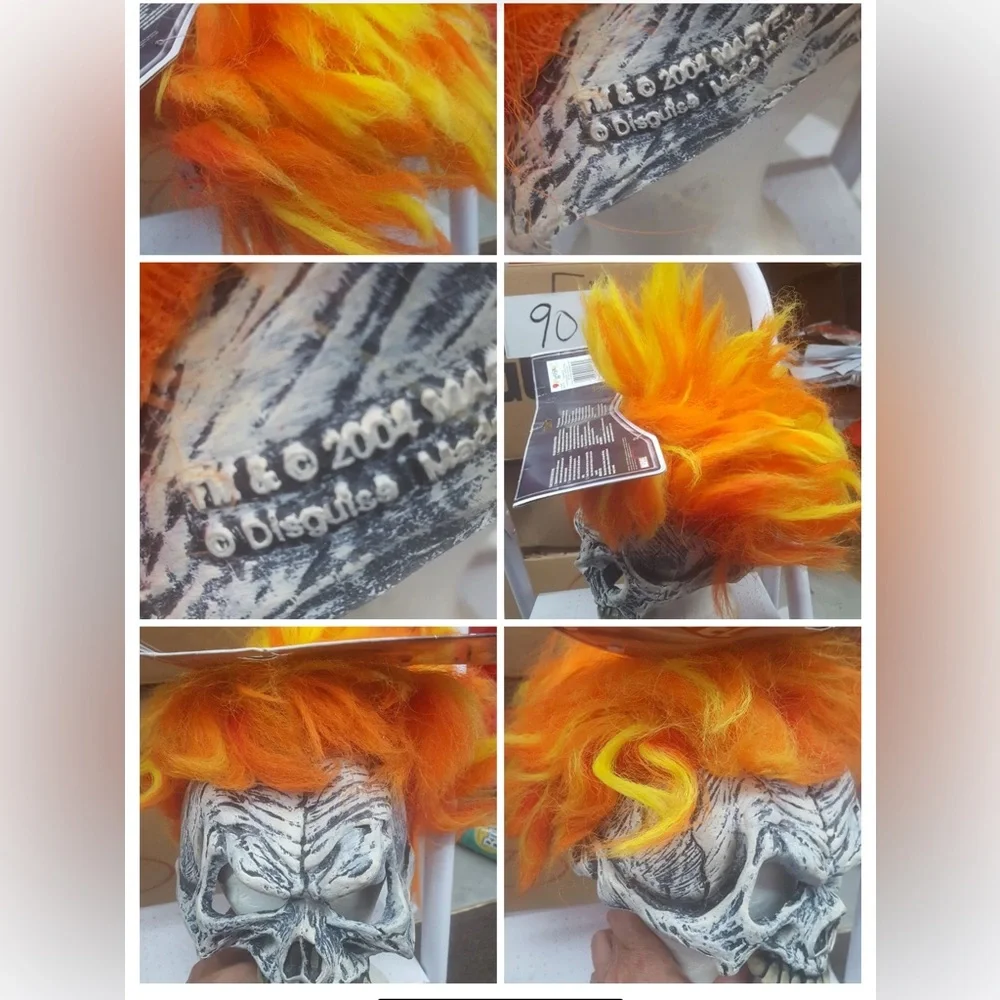 Ghost Rider w/ 1/2 vinl cap Mask adult 2004 new vintage MARVEL LICENSED PRODUCT